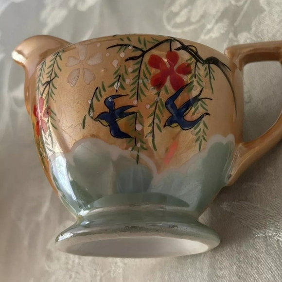 Vintage Japan Lustre Blue Bird Creamer From  1930s - Picture 6 of 10